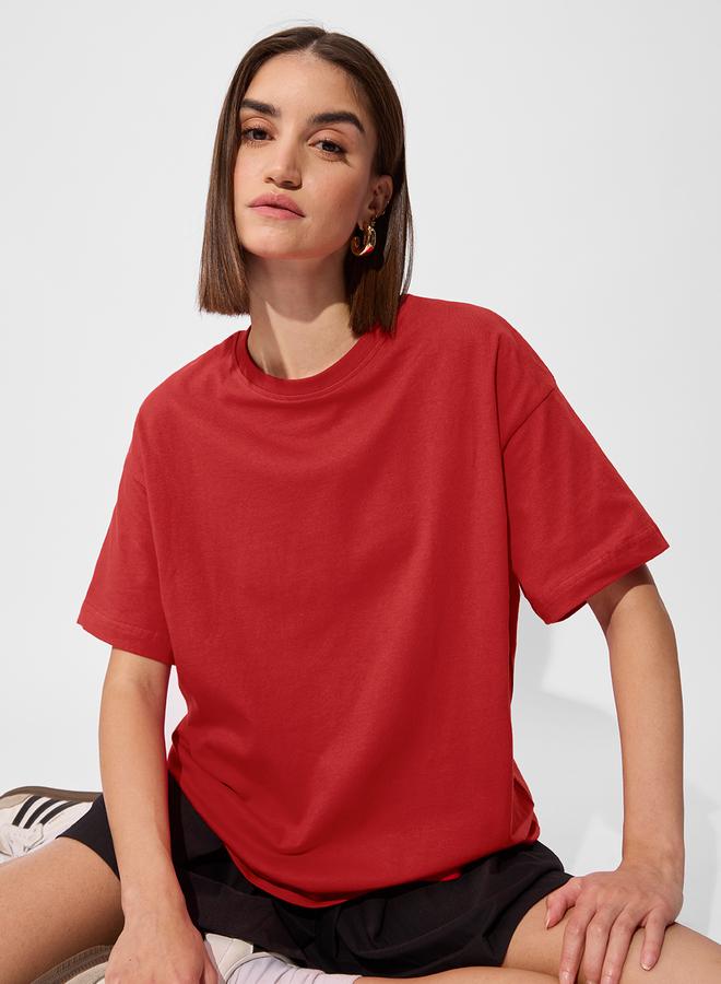 ذا سوليد ستور تيشيرت واسع بياقة دائرية - Image 3